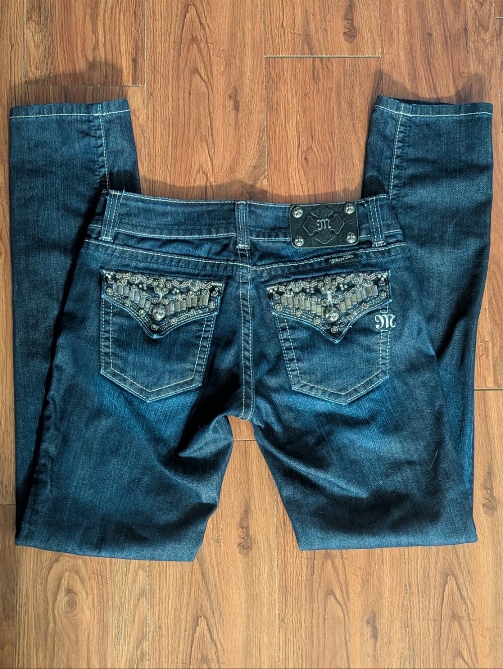 Miss Me Size 28 Embellished Dark Blue Women's Skinny Jeans JP46565